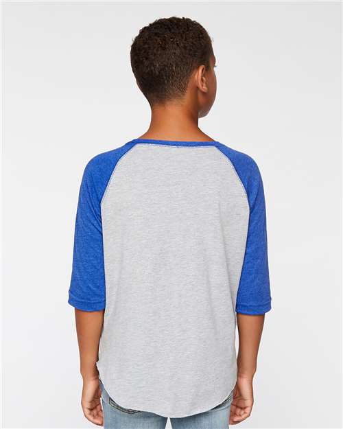 Youth Baseball Fine Jersey Three-Quarter Sleeve Tee - 6130 12