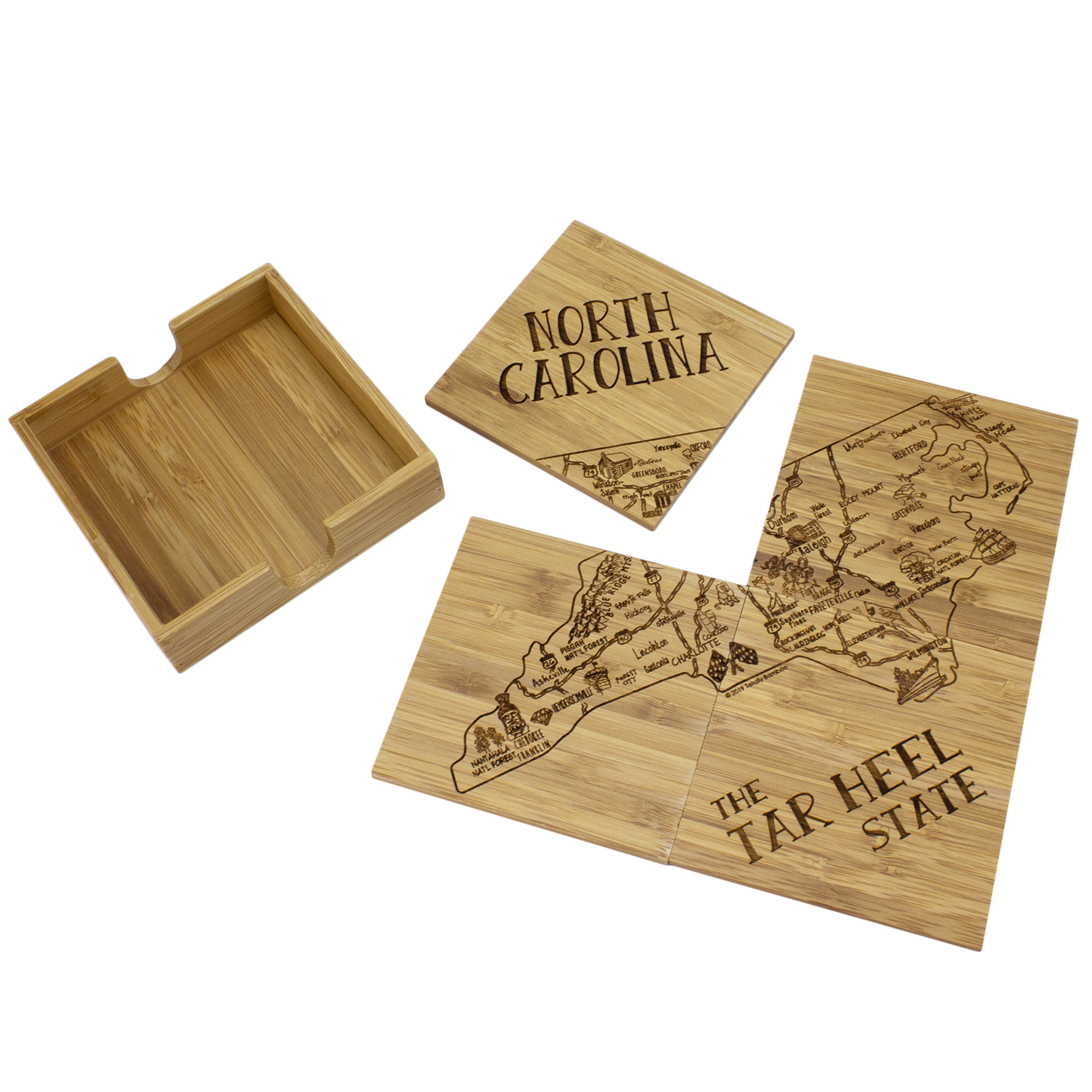 North Carolina Puzzle Coaster Set 13