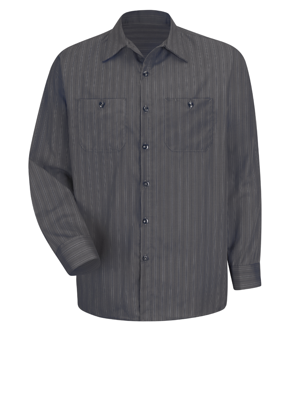 Red Kap Shirts - Men's Long Sleeve Industrial Striped Work Shirt 9