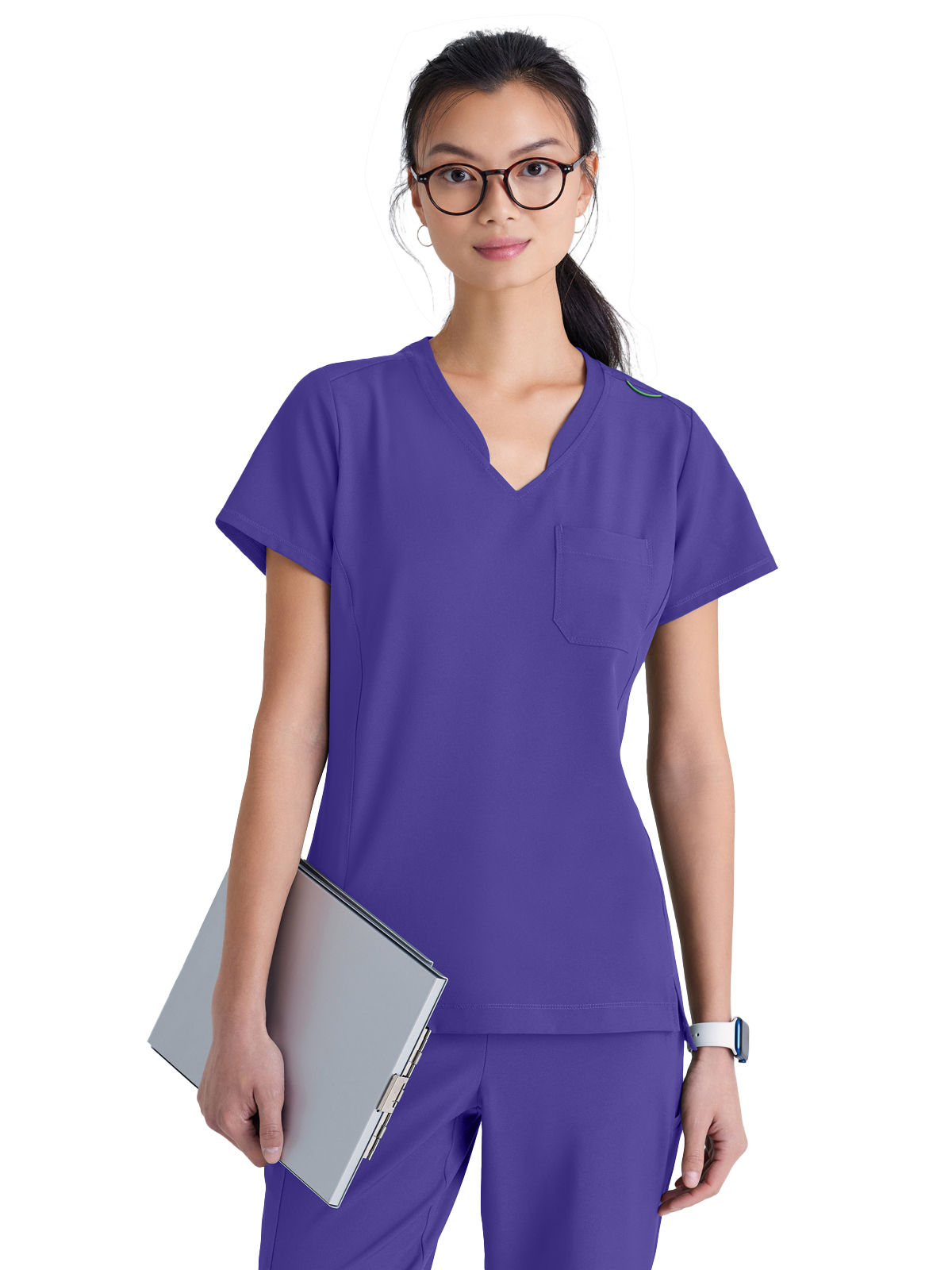 Grey's Anatomy Evolve Stretch - Women's One-Pocket Banded V-Neck Sway Scrub Top 12