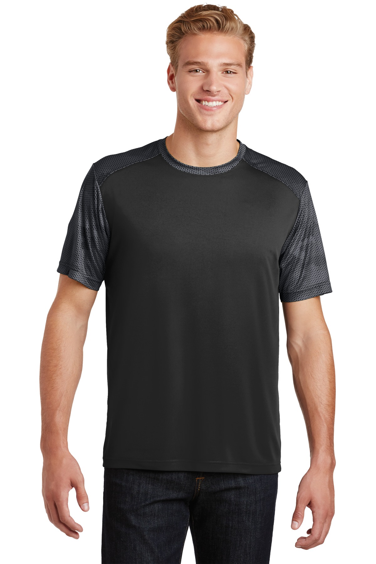 Sport-Tek CamoHex Colorblock Tee. ST371 35