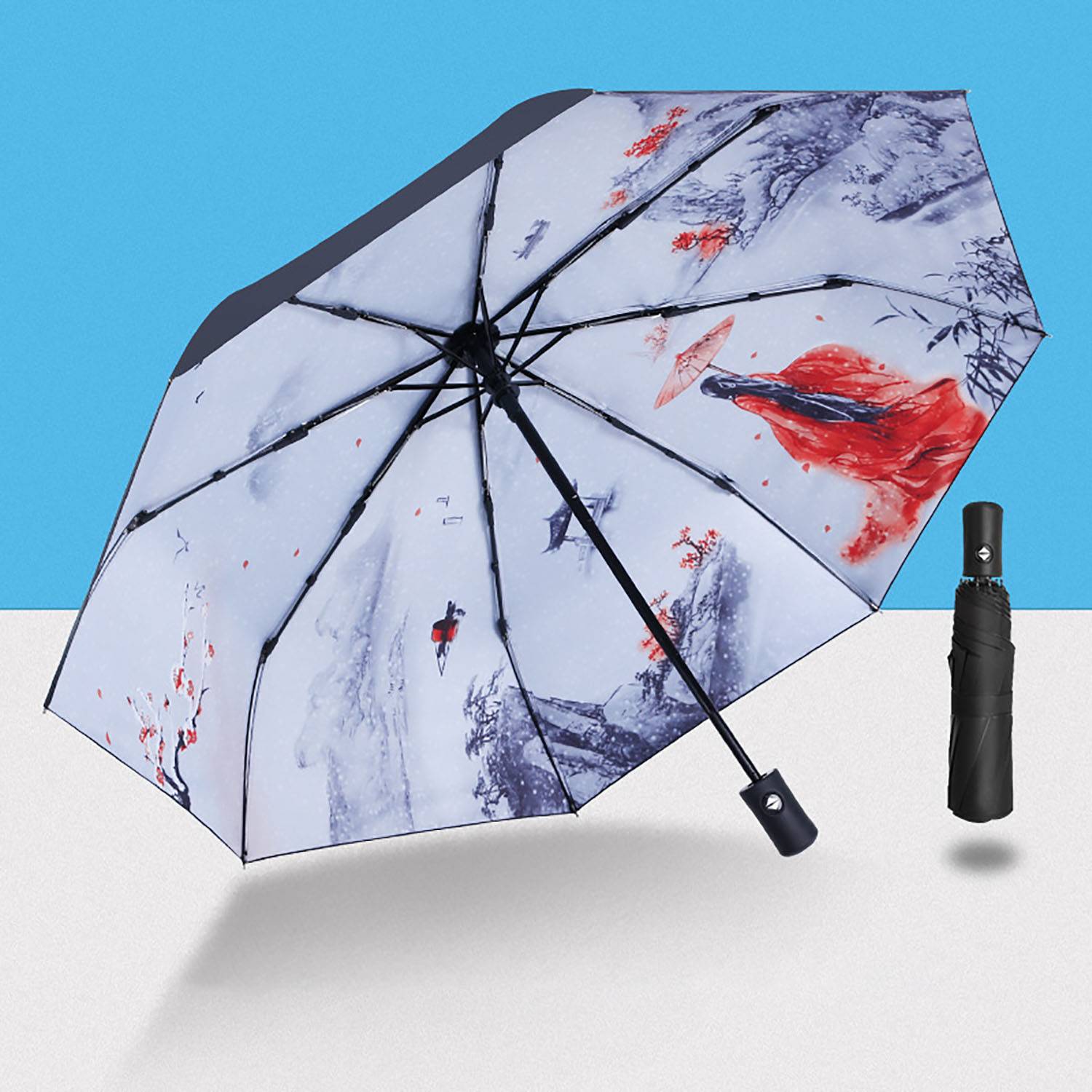 8-Rib Automatic Compact Travel Umbrella 2