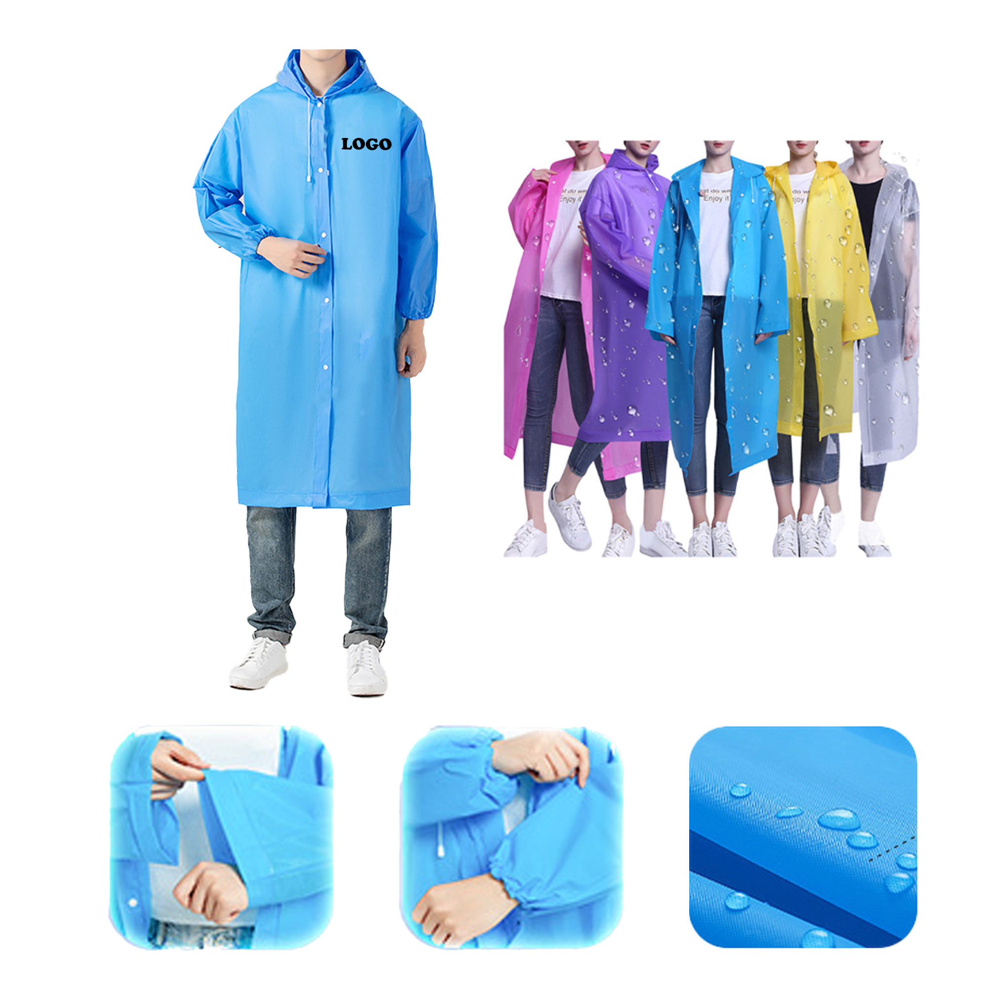 MOQ 50 pcs  Custom Waterproof Poncho 2