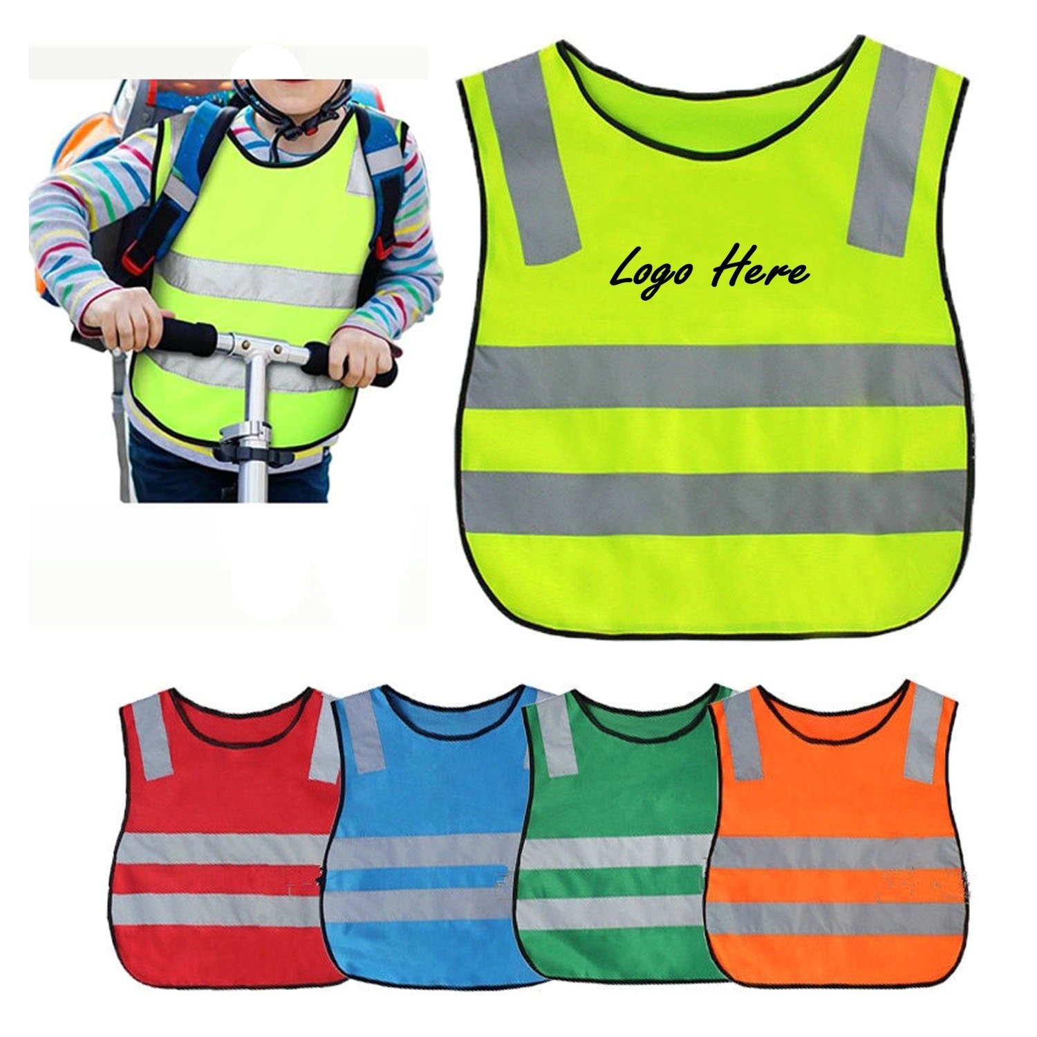 Small MOQ 100pcs Kids Reflective Safety Vest 3