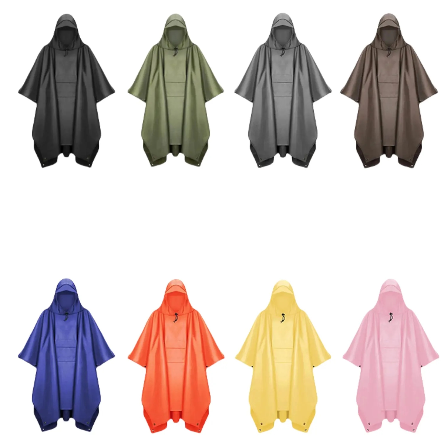 3 in 1 Hooded Rain Poncho W/ Closure Bag 2