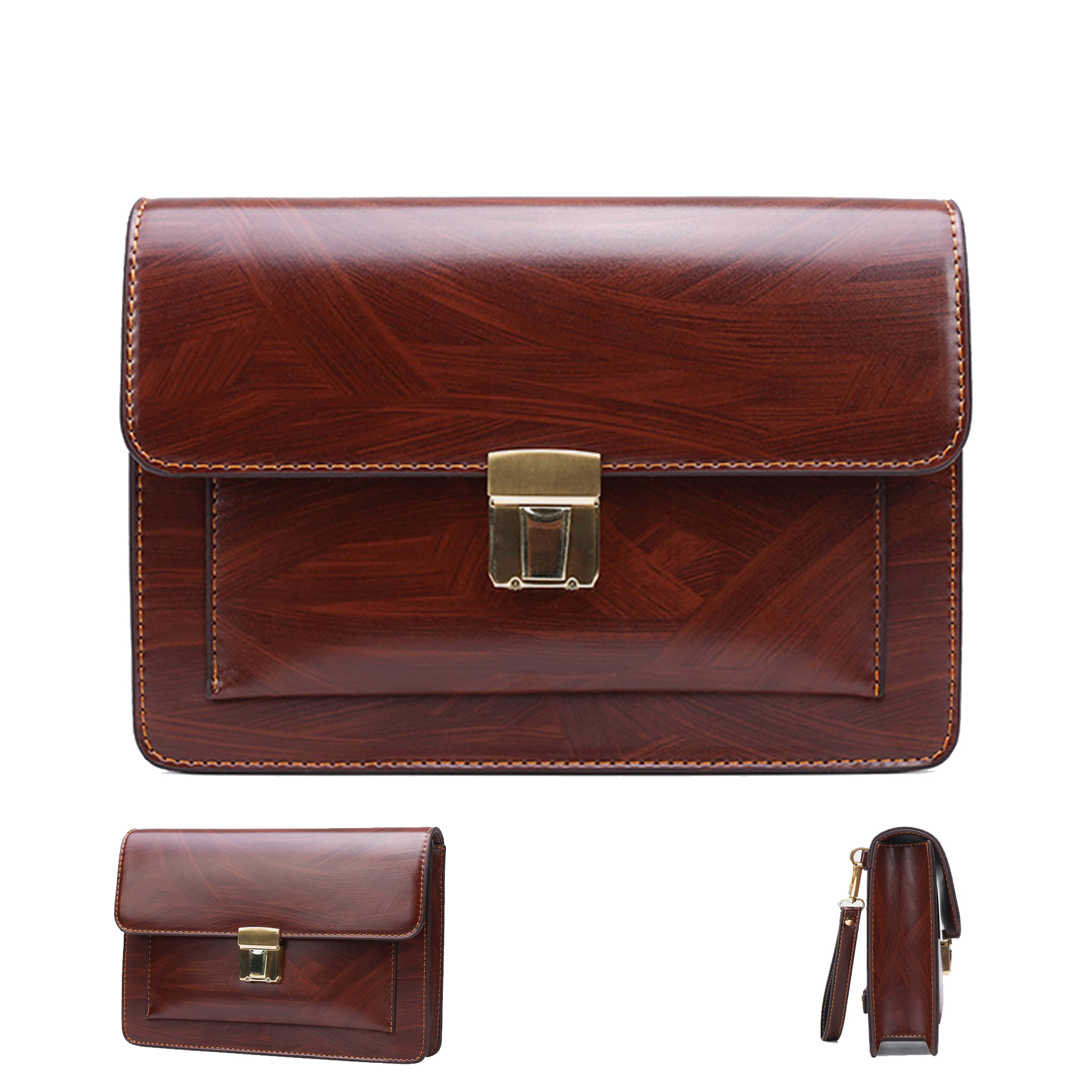 pu message bag for Men with Lock Attache Cas 6