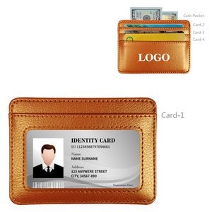RFID Blocking PU Leather Card Holder Wallet with Keychain 14
