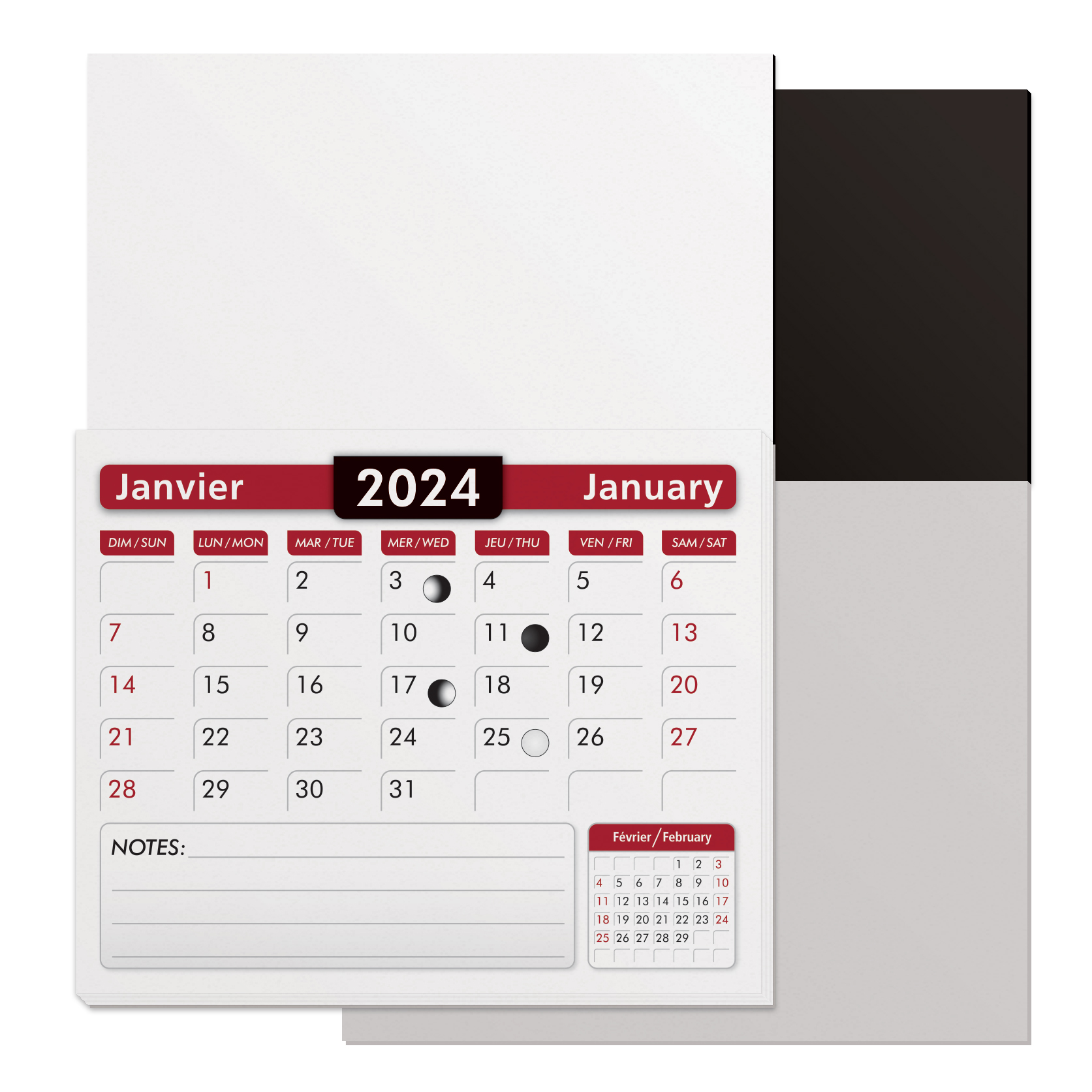 Four colour process Magnetic Card with Stock Calendar 2