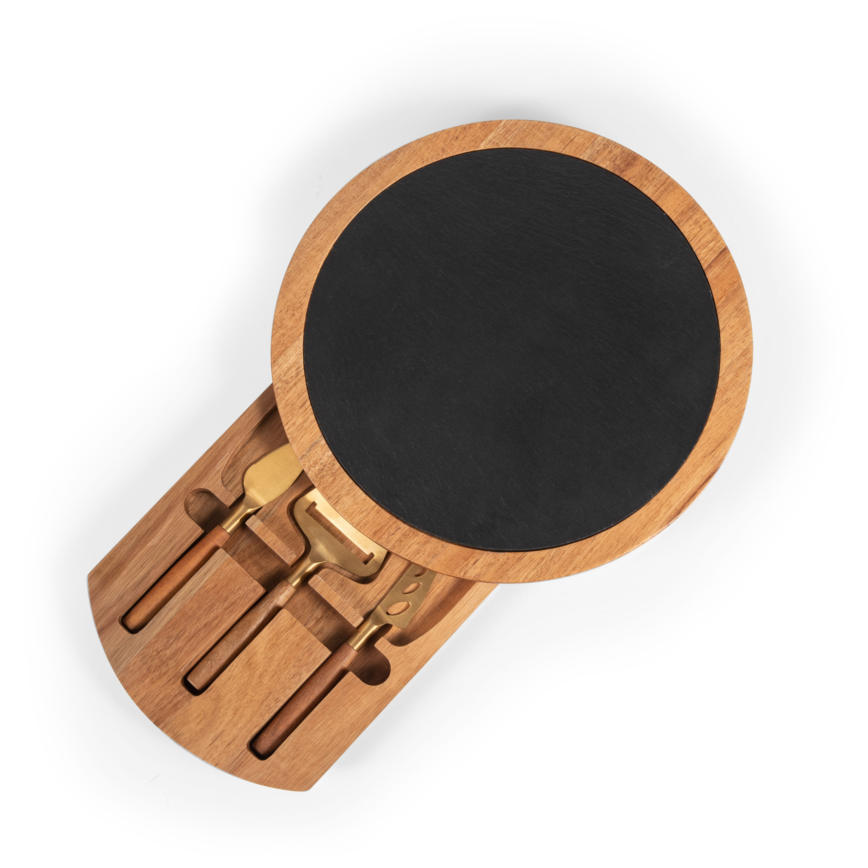 Insignia Acacia and Slate Serving Board with Cheese Tools 3