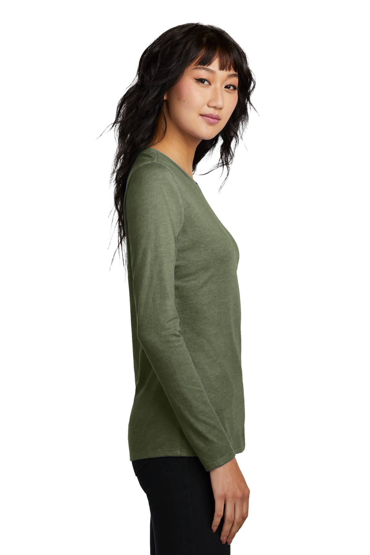 District Women's Perfect Blend CVC Long Sleeve Tee DT110 15