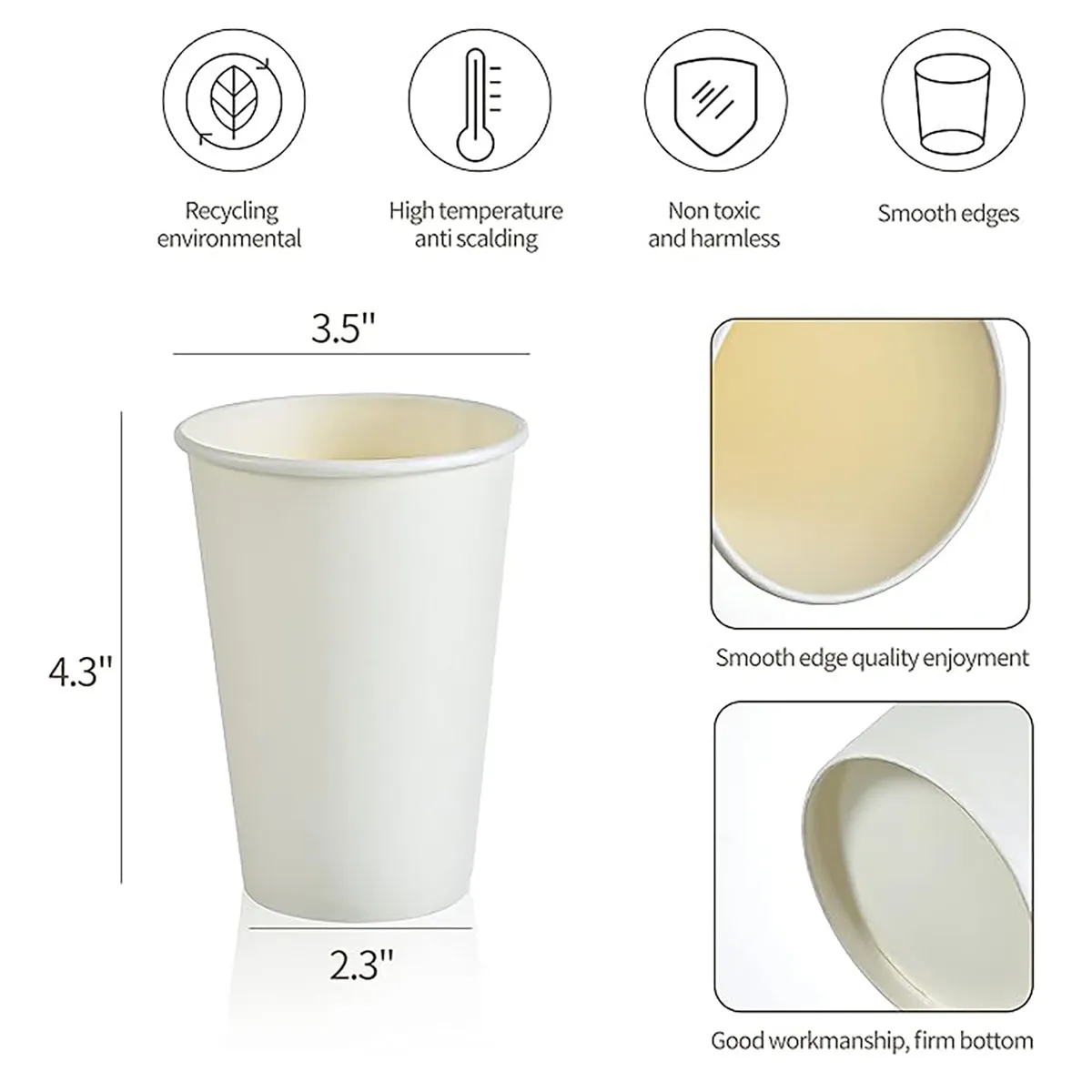 12oz. Reusable Coffee Mug With Lid Travel Plastic Cup 8