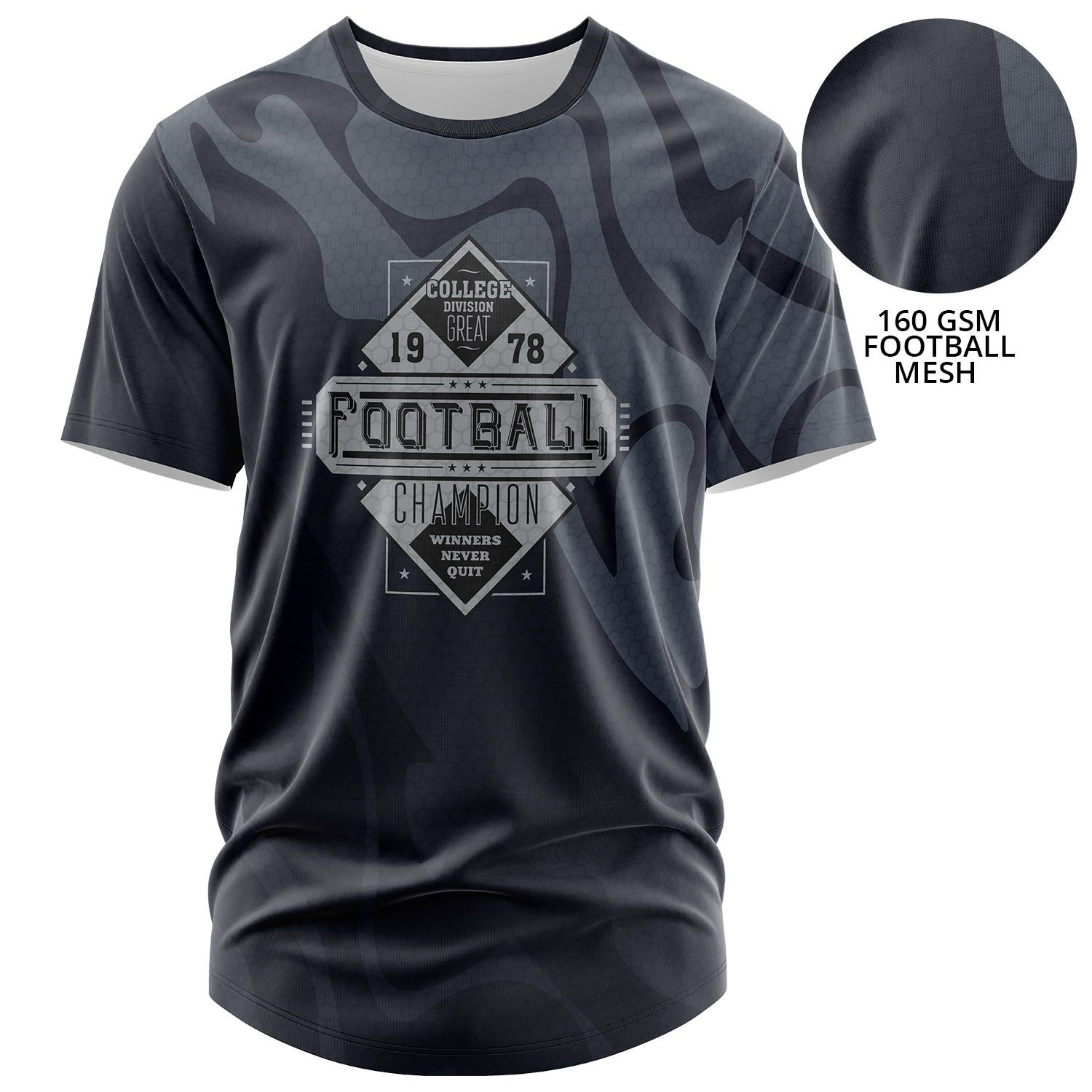 Unisex 160 GSM Football Mesh Performance Sublimation Short Sleeve T-shirt