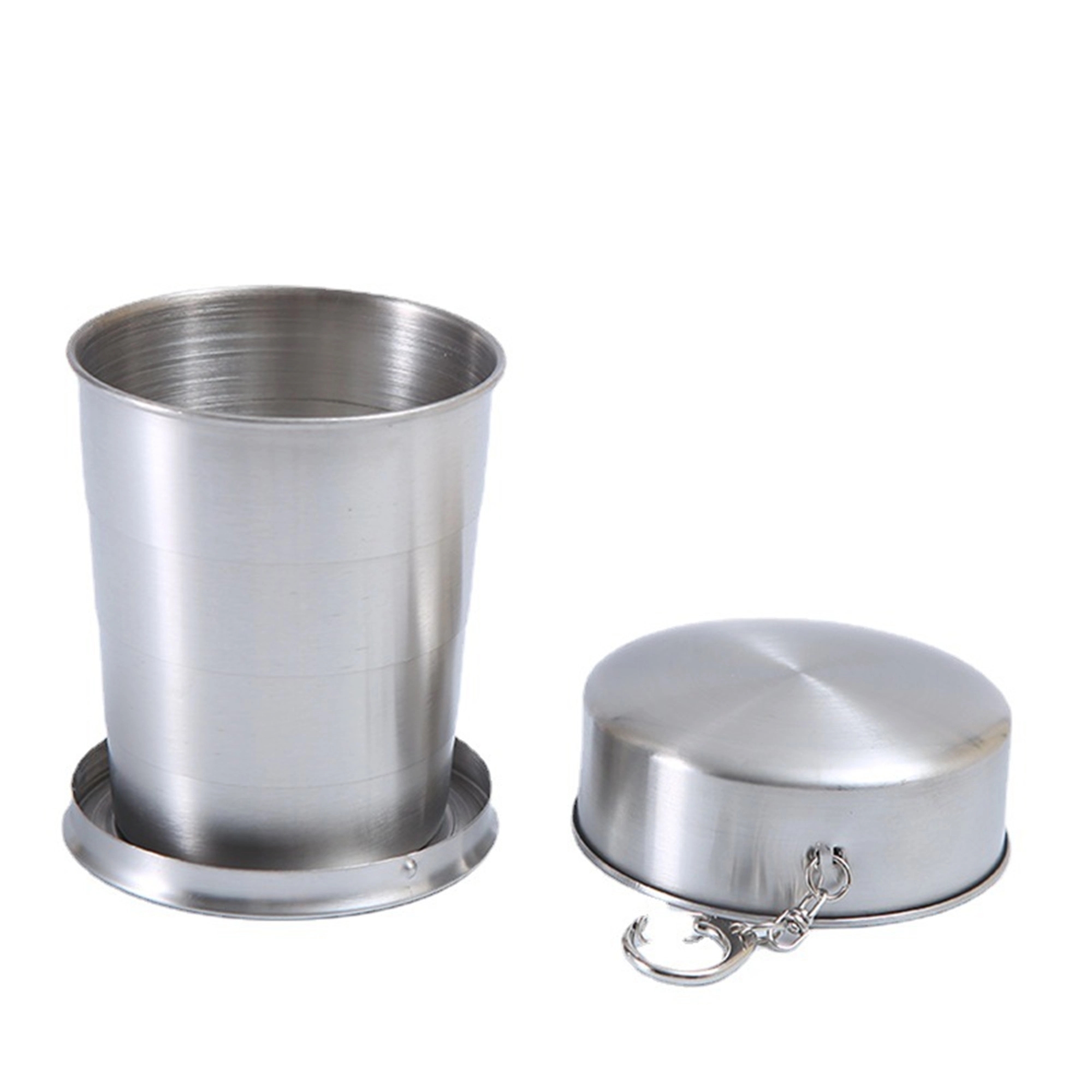 Stainless steel folding wine glass 1