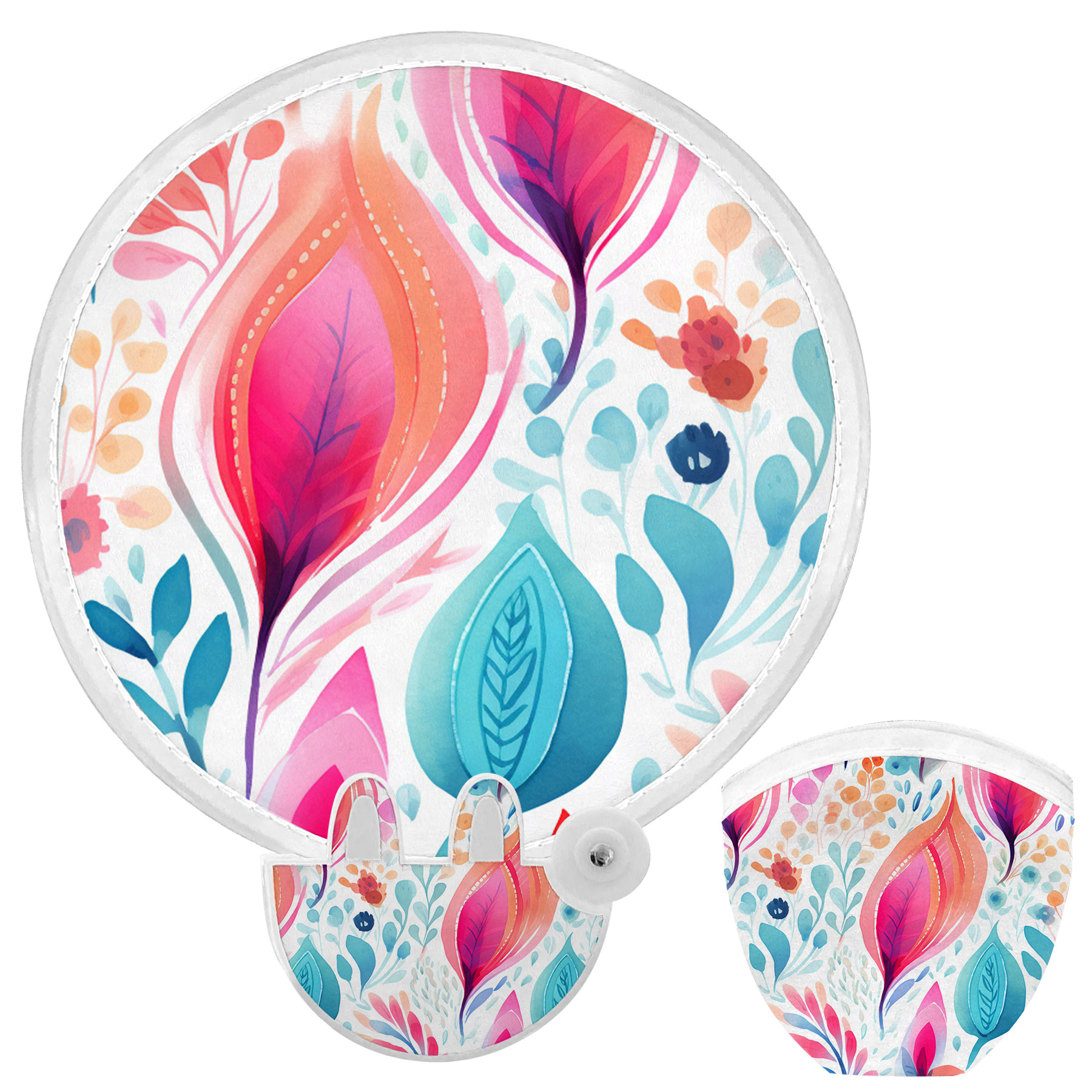 Polyester Folding Fan with Pouch 21