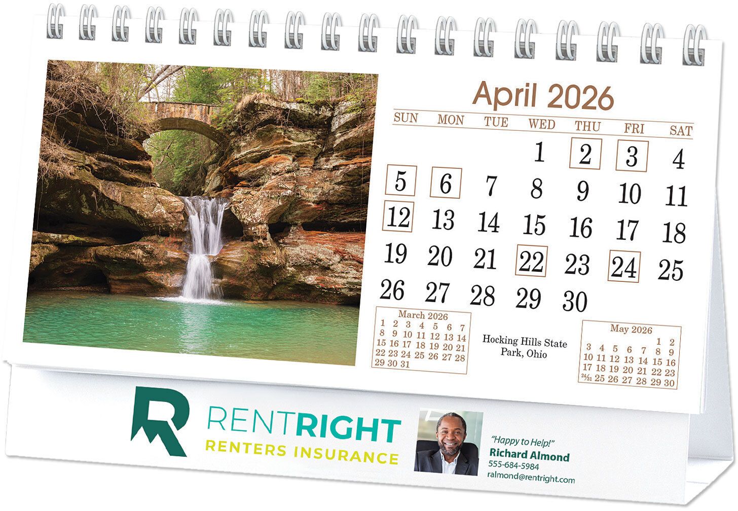 FULL COLOR SCENES ACROSS AMERICA DESK CALENDAR 2