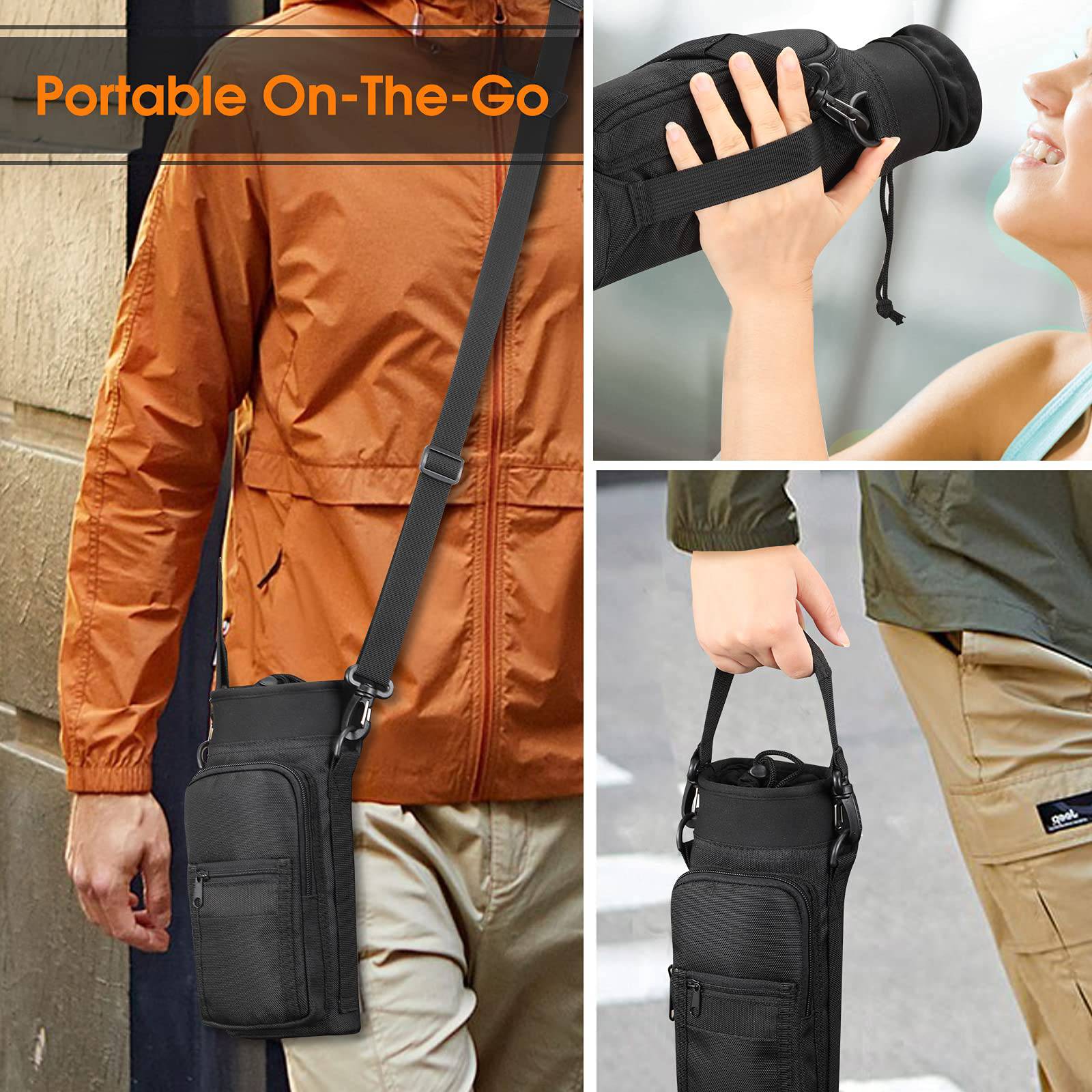 Nylon Cloth Half Gallon Shoulder Strap Water Bottle Cover 5