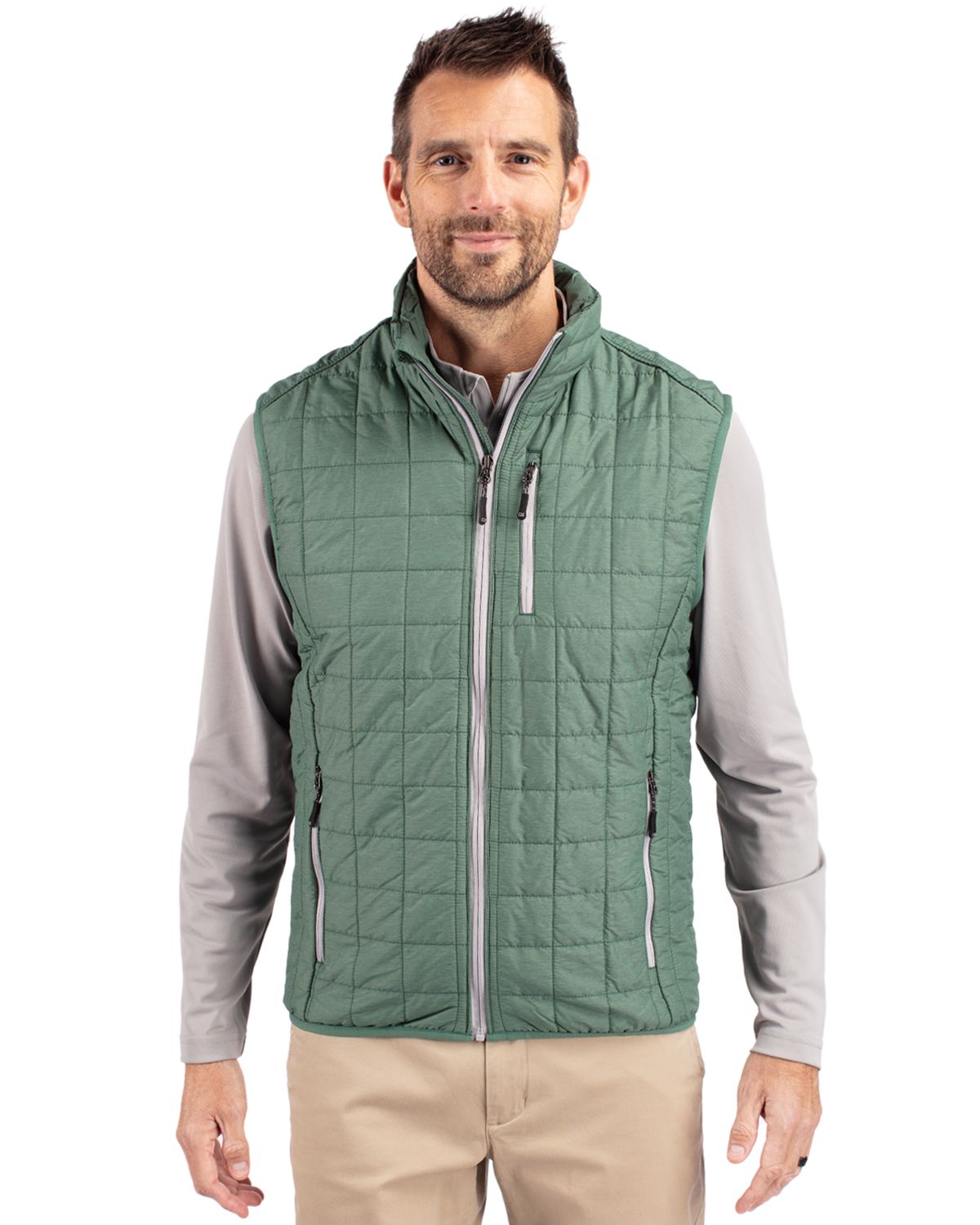Cutter & Buck Rainier Recycled Insulated Puffer Mens Full Zip Vest 80