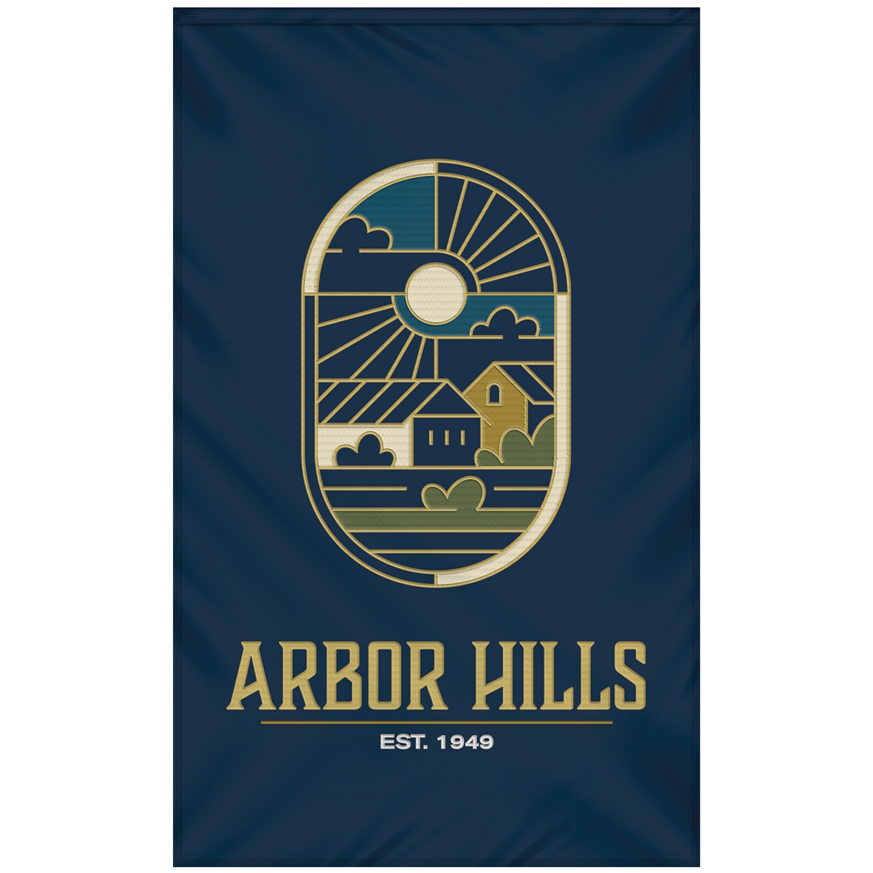 5' x 8' Double Sided Embroidered Banner with Pole Sleeve 5