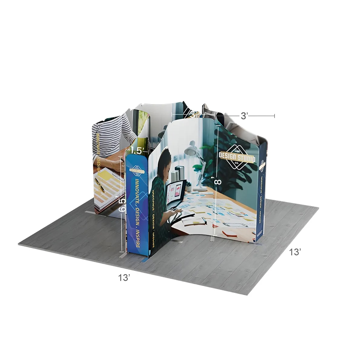 13ft Magnetic Modular Fabric Displays - Tapered Island Shape 9