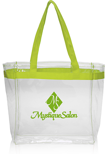 Color Handles Clear Plastic Tote Bags 9