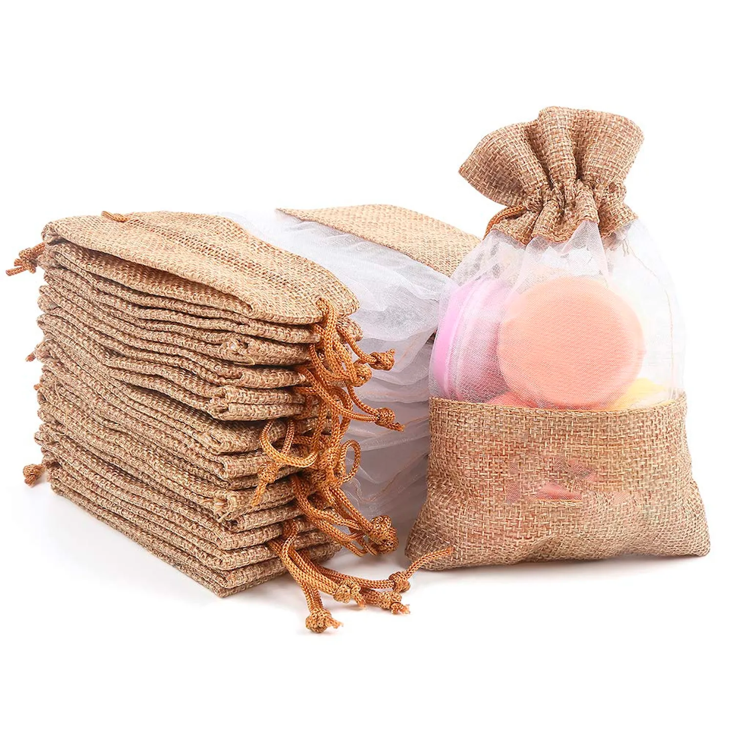 Burlap Drawstring Gift Bag 1