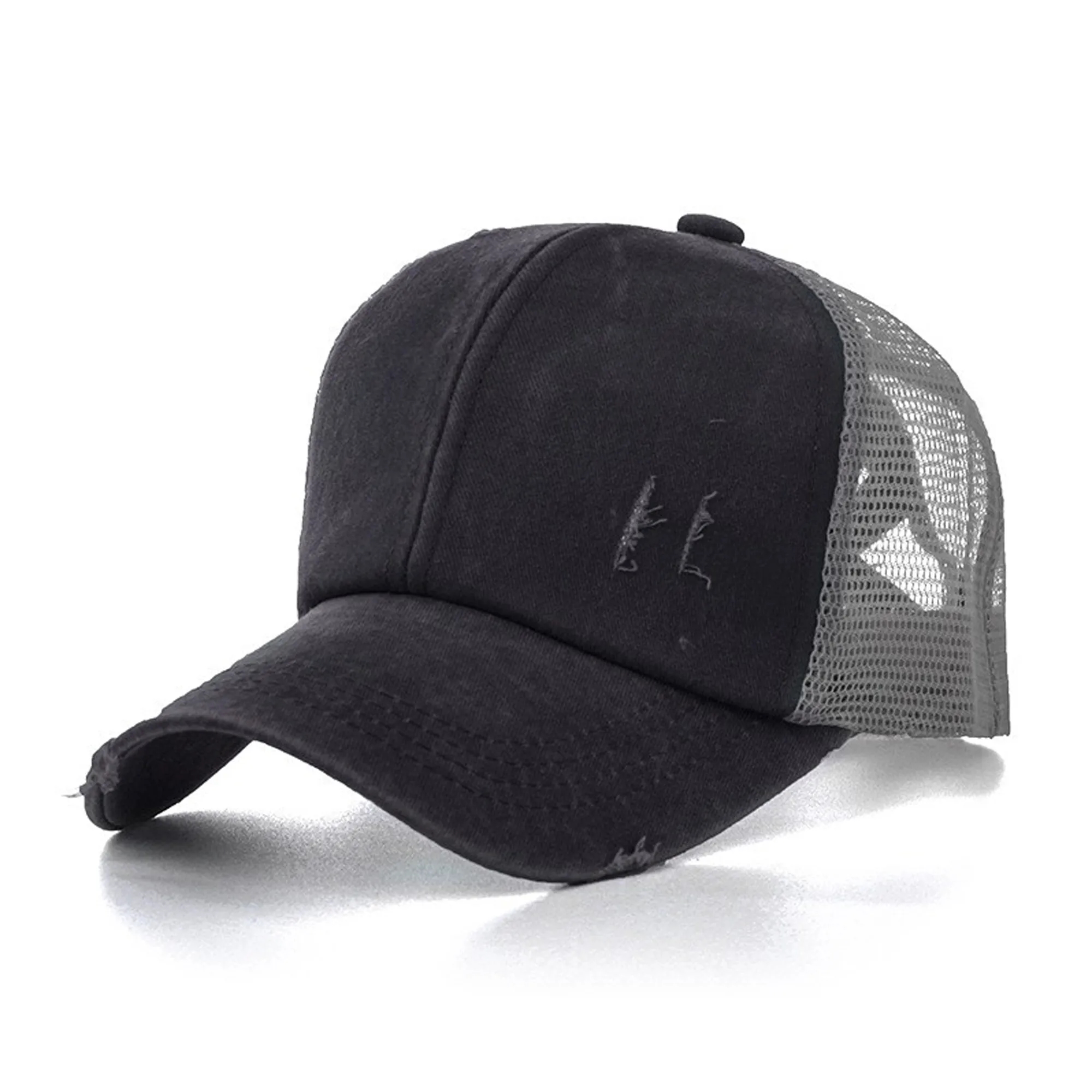Washed Ponytail Cap w/ Mesh 5