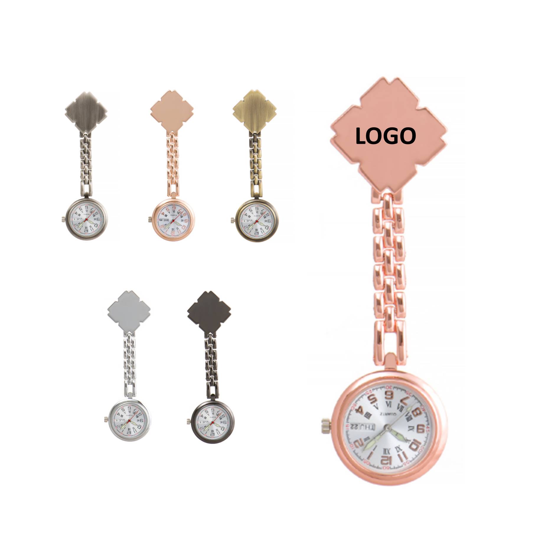 Stainless Steel Clip Brooch Nurse Watch 3