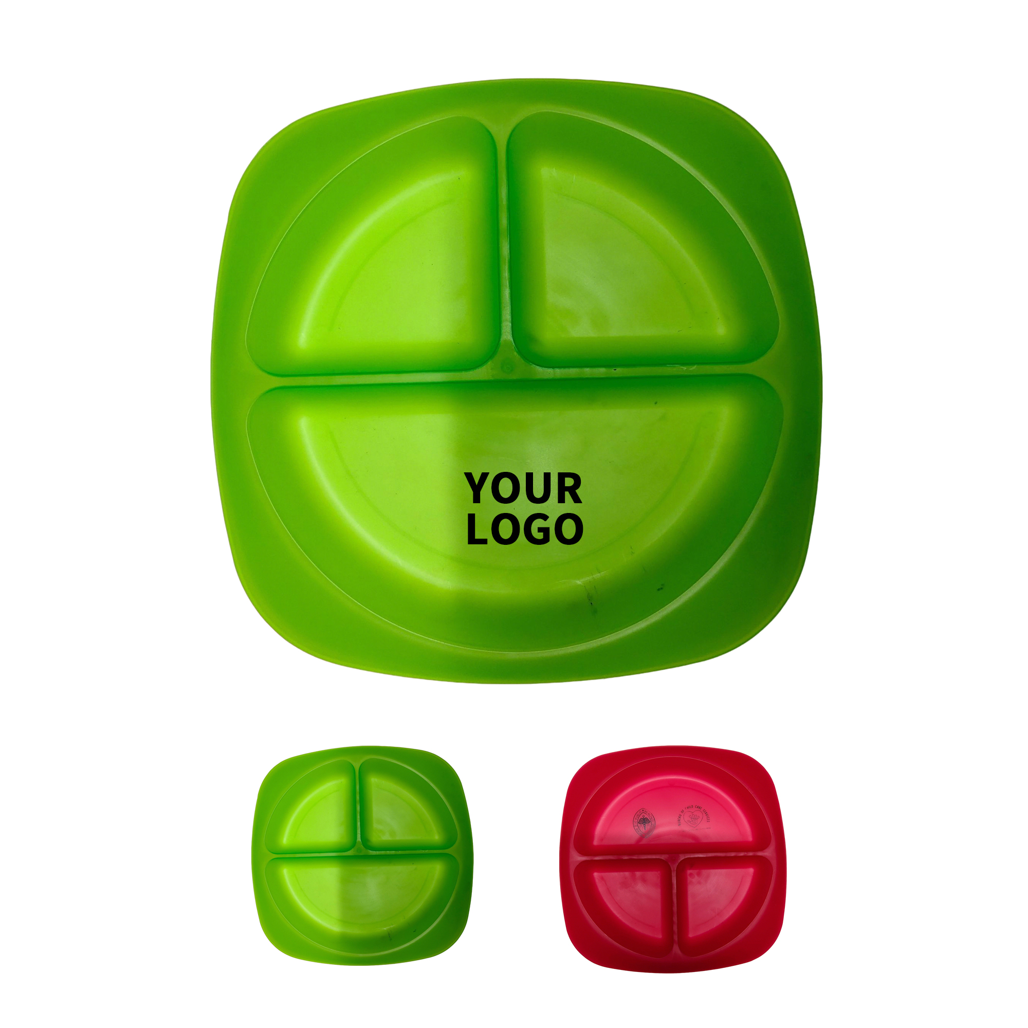 Three Compartment Portion Control Plate Food Grade Polypropylene 1