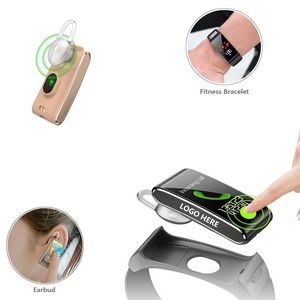 2 In 1 Fitness Tracker Earbuds With Steel Band 11
