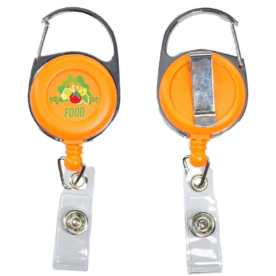Circular Badge Reel w/ Carabiner & Belt Clip 3