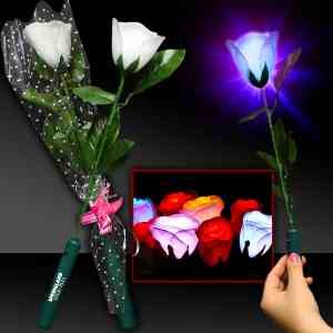Light Up White Silk Rose Glow Flower with LED 1