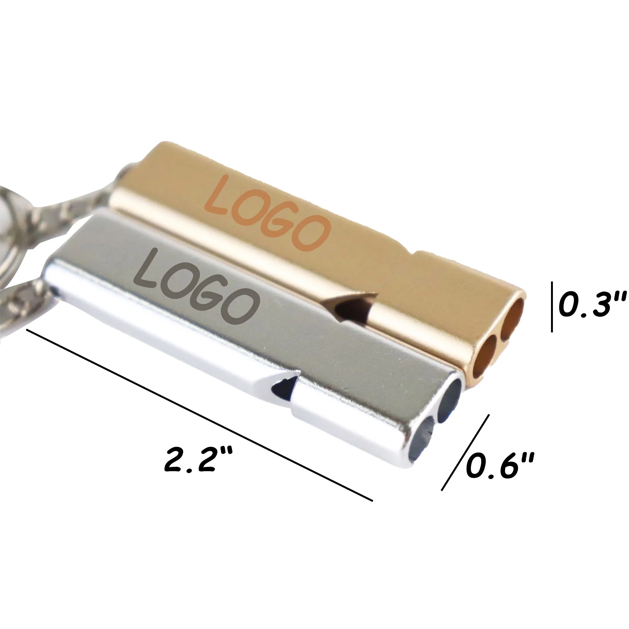 MOQ 10 Double Hole High Frequency Aluminum Alloy Whistle 9