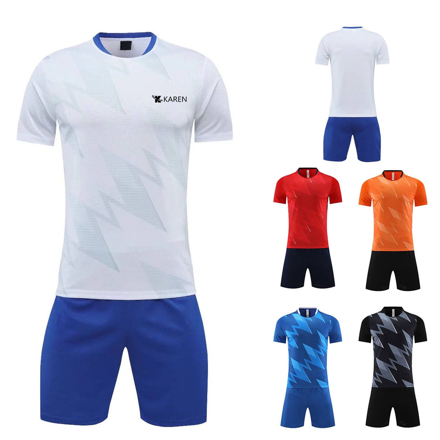 Breathable Polyester Short Sleeve Soccer Kit 8