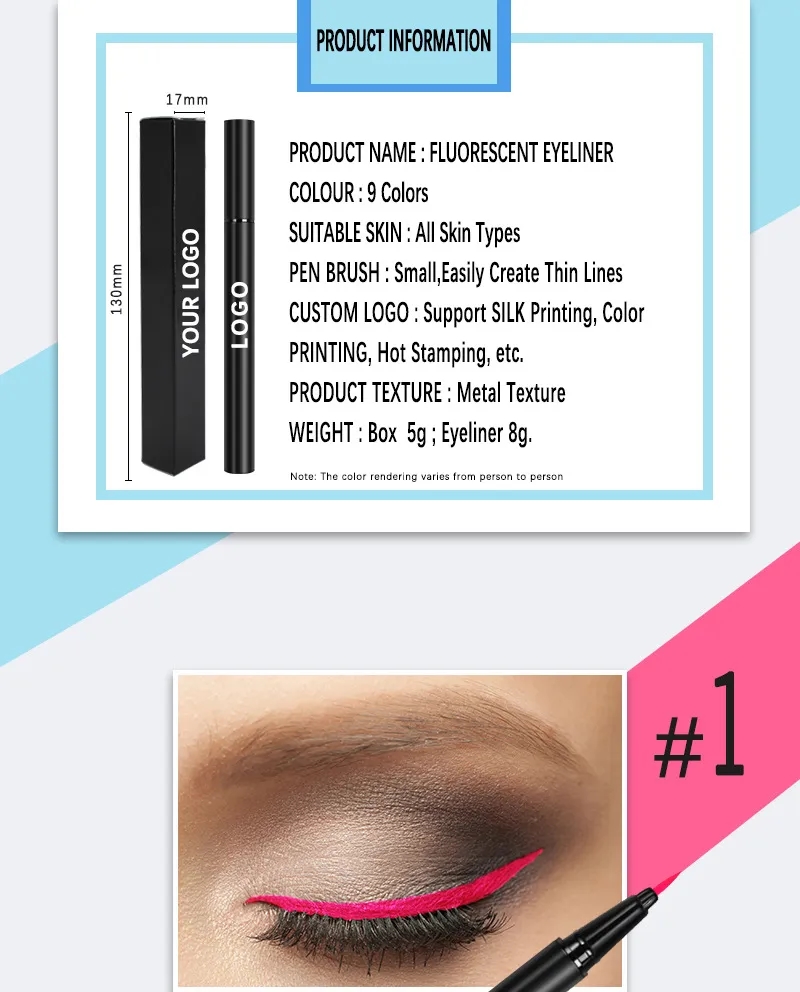 Professional Brush Tip Eyeliner Waterproof For Makeup Artists Salon Private Label 5