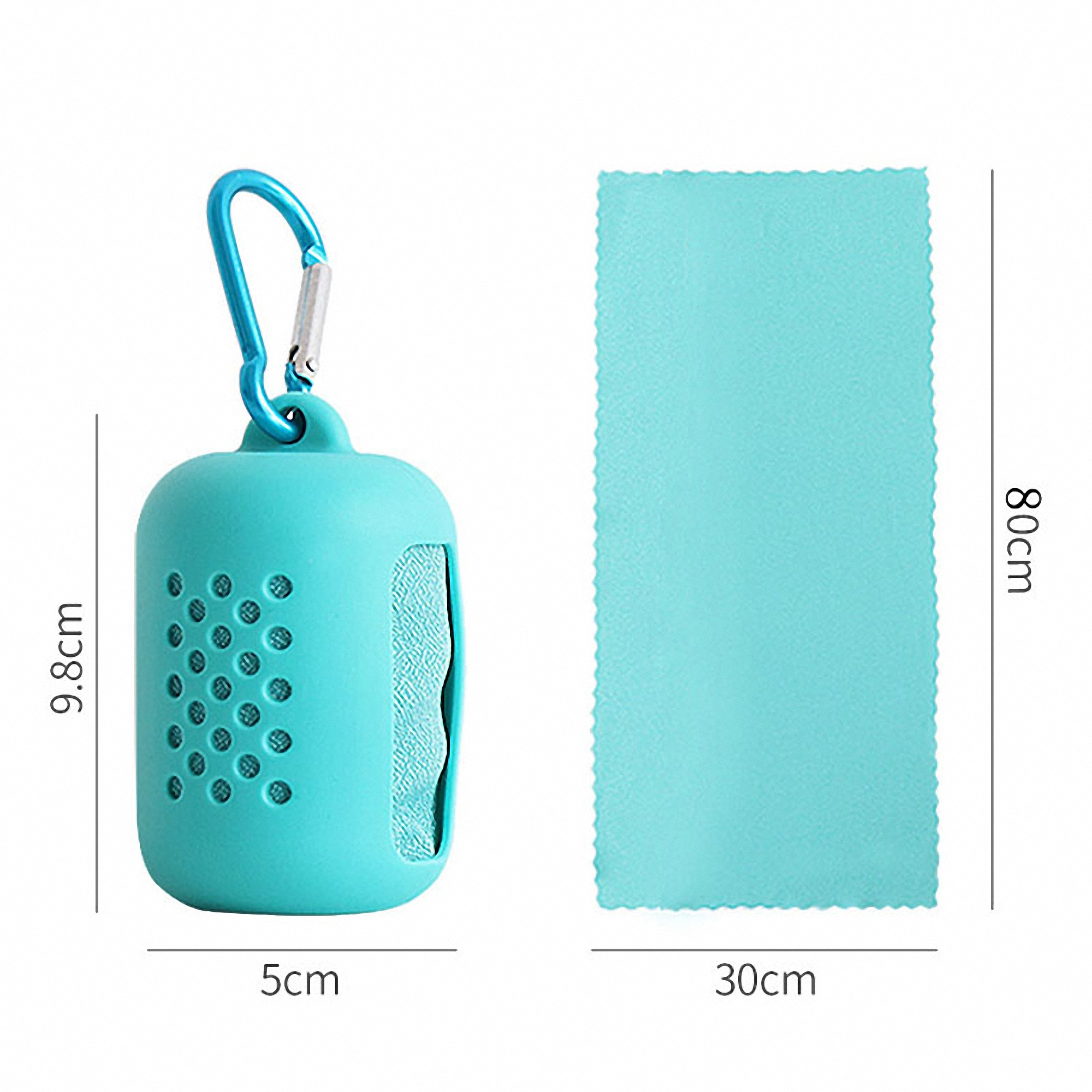 Portable Rectangular Cooling Towel with Silicone Bag 3