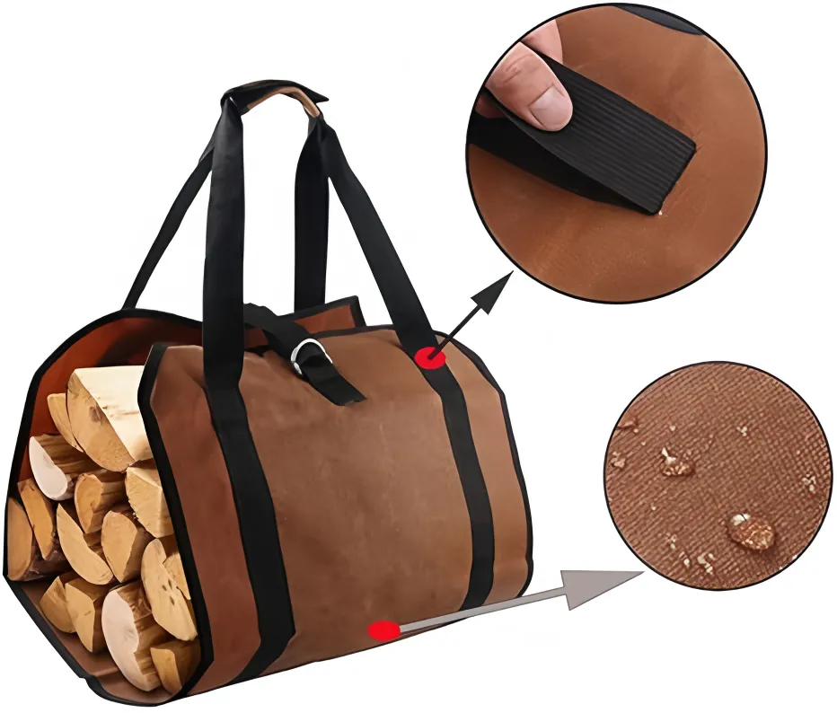Waterproof Canvas Firewood Carrier Bag 4