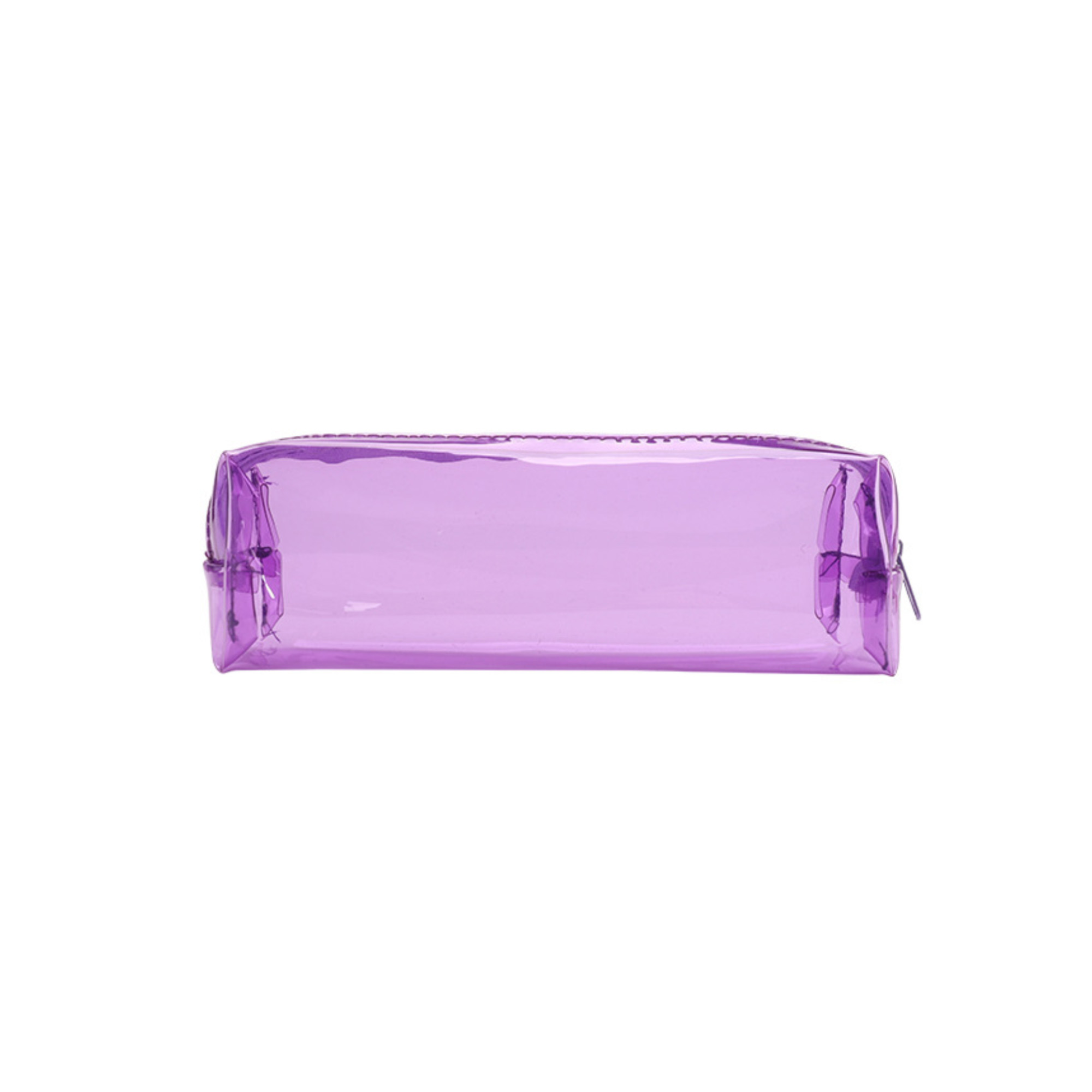 Transparent Polyvinyl Chloride Zipper Pen Bag 7.1 x 2 x 2" 10