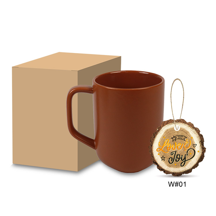 Boxed 18 oz. Triangle Bottom Ceramic Mug and 3" Ornament Gift Set 13
