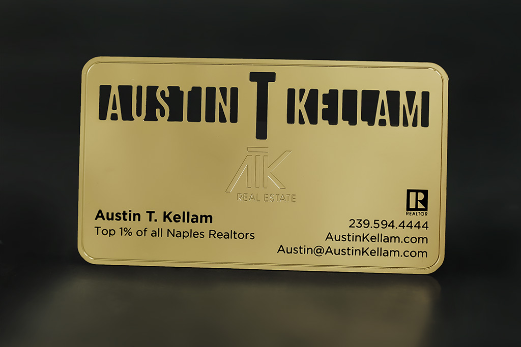 Brass Finish Business Cards 10