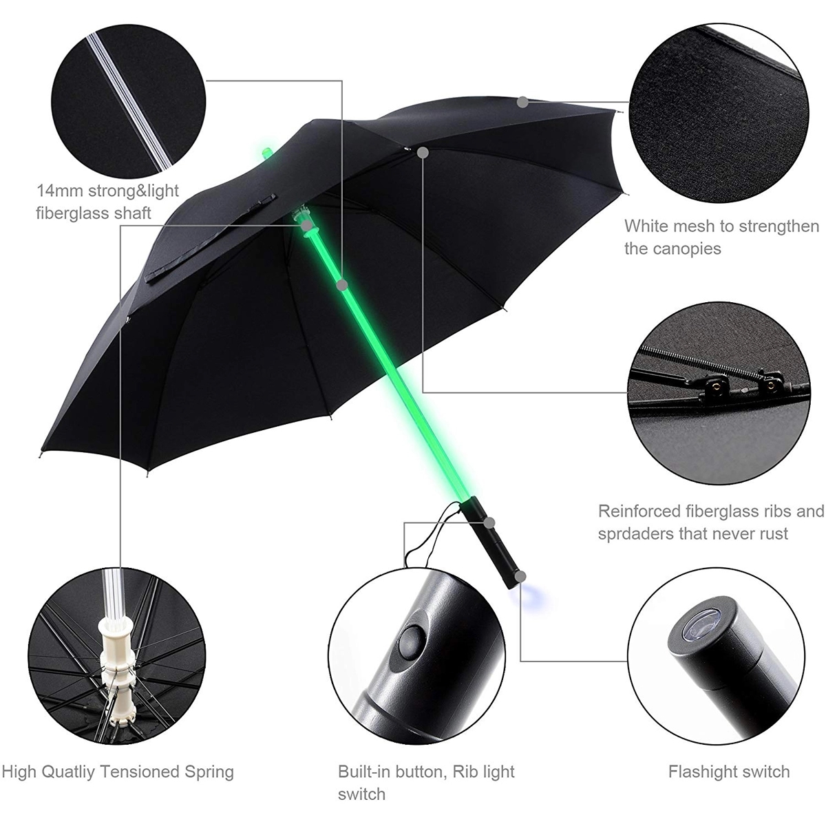 Lightsaber Umbrella LED Light up Golf 2
