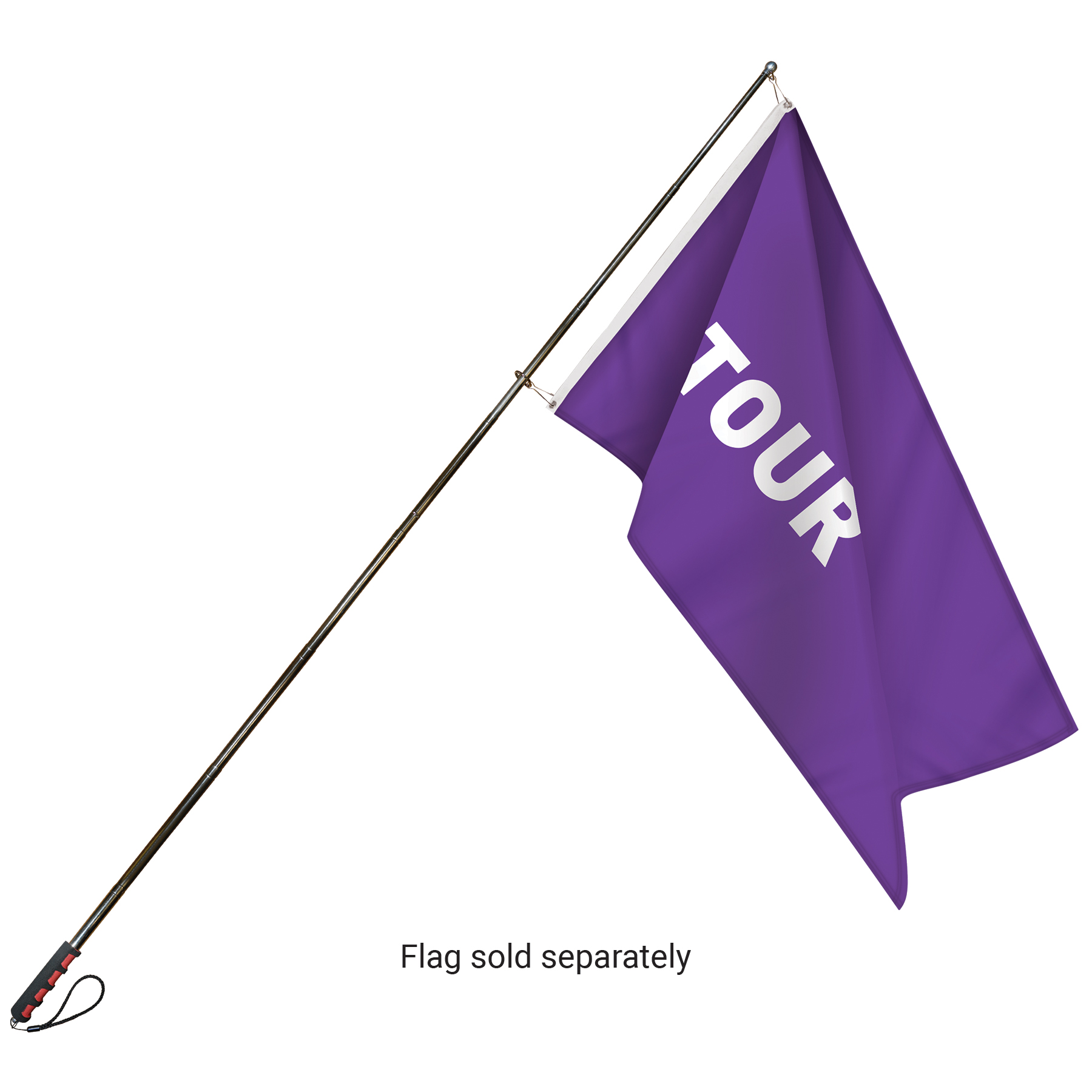 Handheld Telescopic Flagpole - Red Handle 3