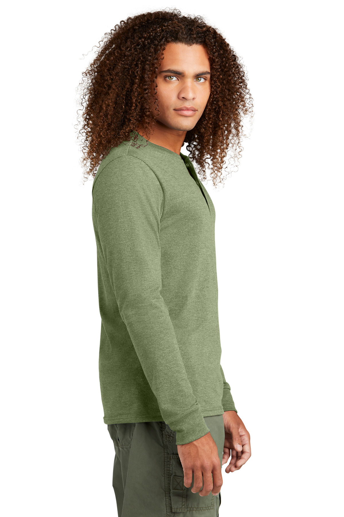District Perfect Tri Long Sleeve Henley DT145 16