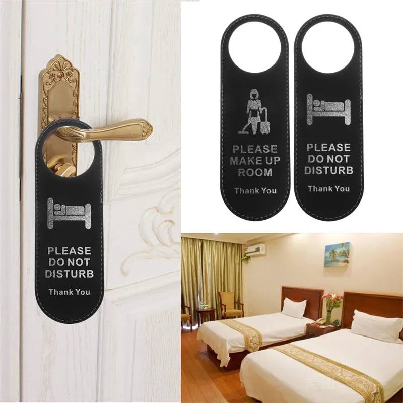 Leather Hotel Door Hanger 2