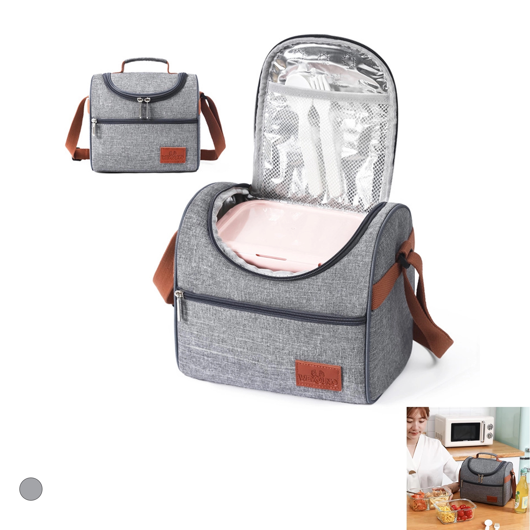 Women Men Adults Small Insulated Lunch Box 2