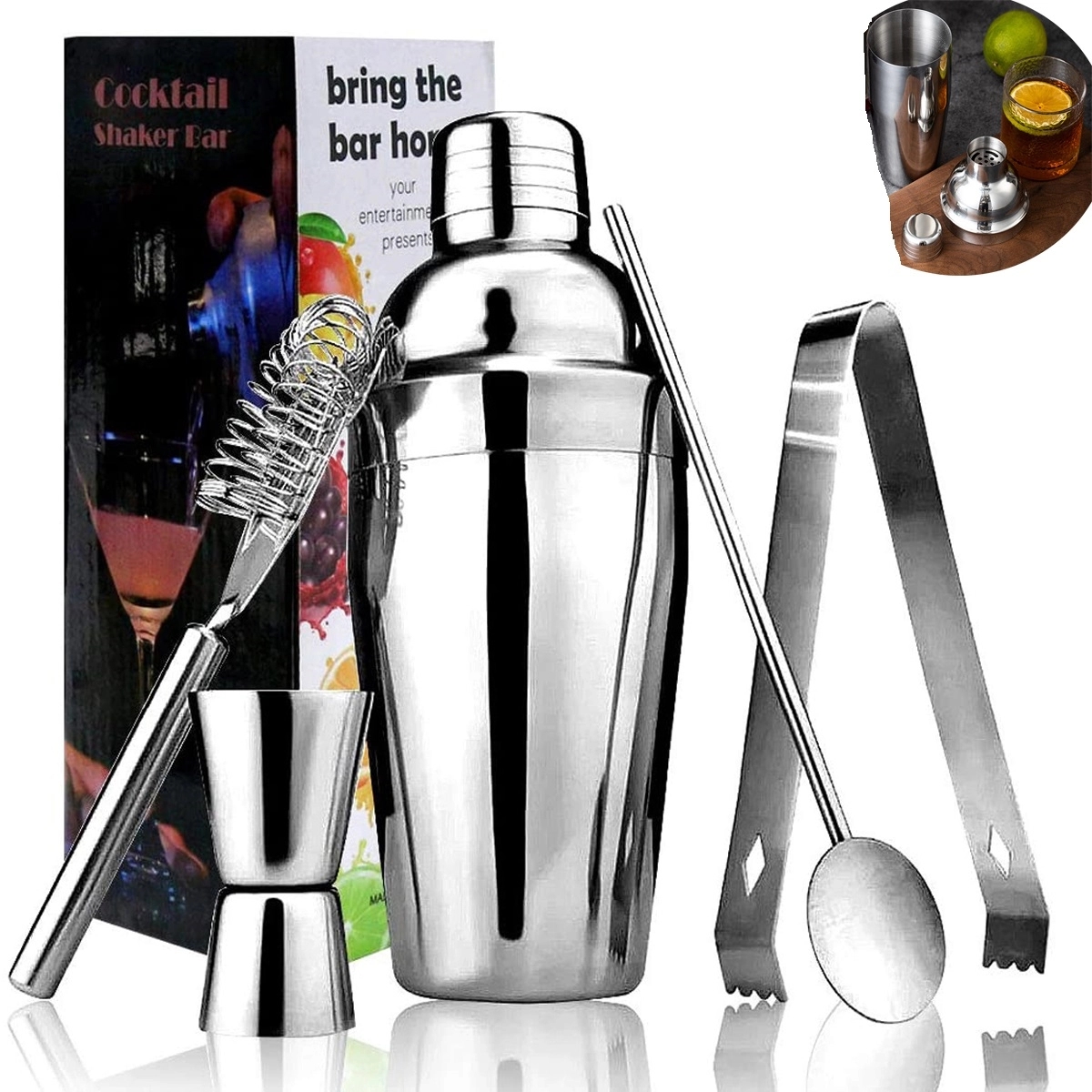 Stainless steel Cocktail Shaker Set-5 Pieces 2