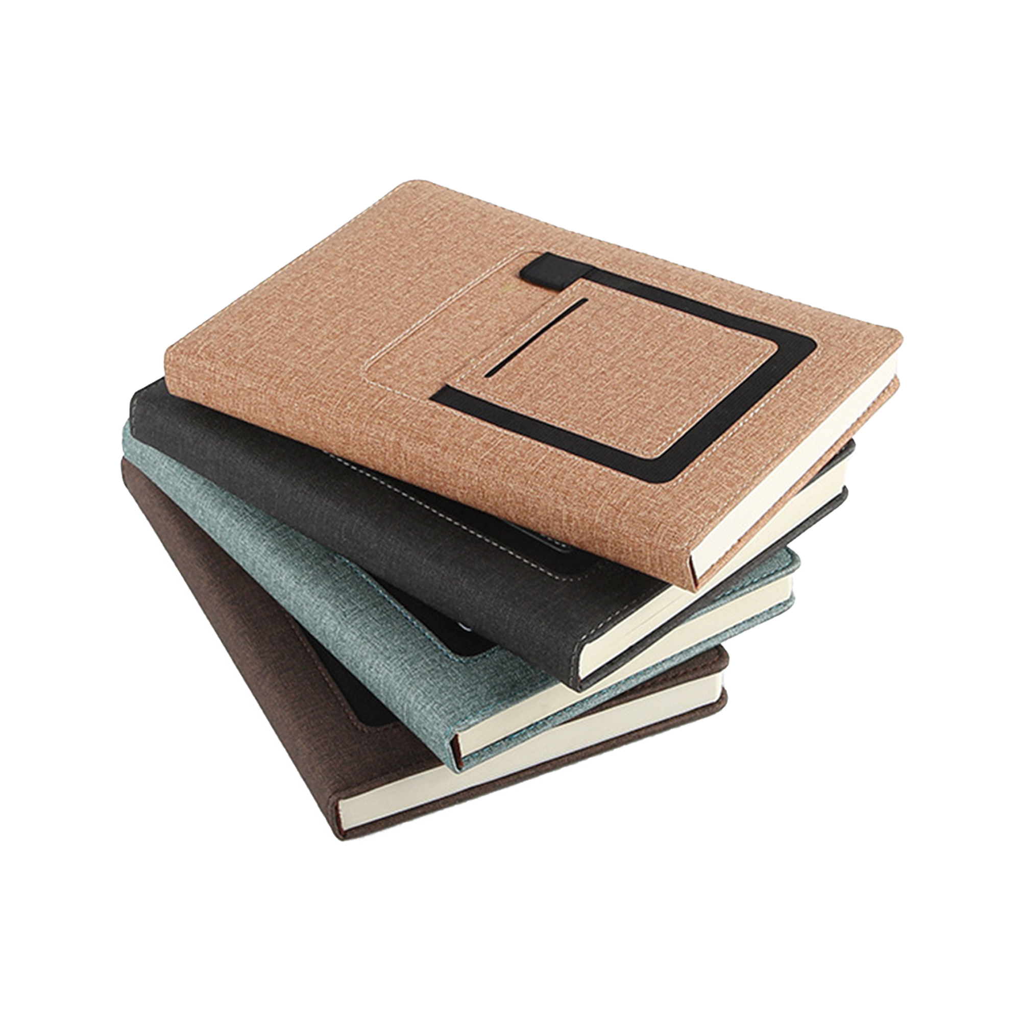Pu Creative Notebook With Mobile Phone Pocket ?C Stylish And Practical 4
