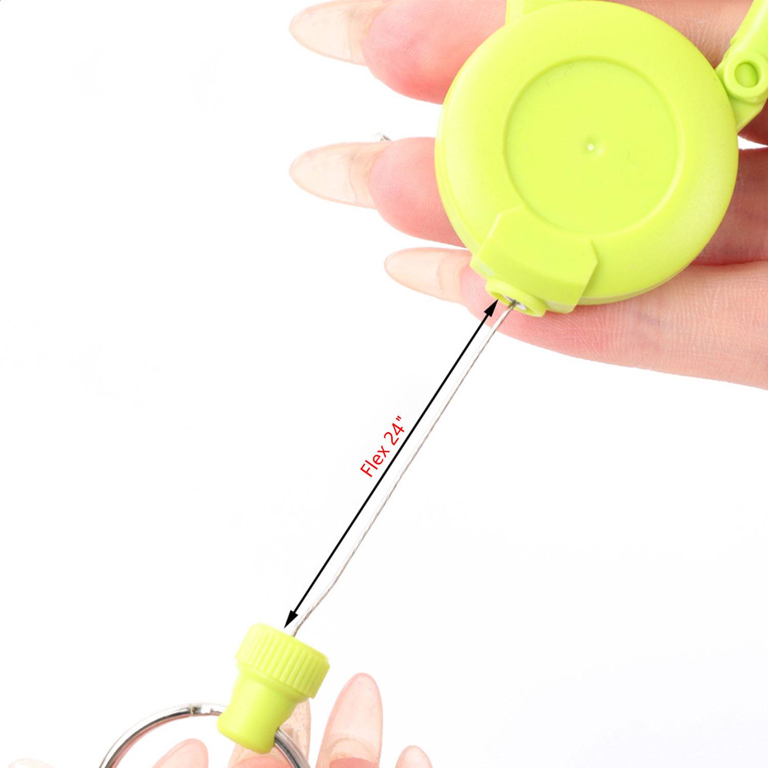 Plastic Retractable Stretch Cord Key Chain 3