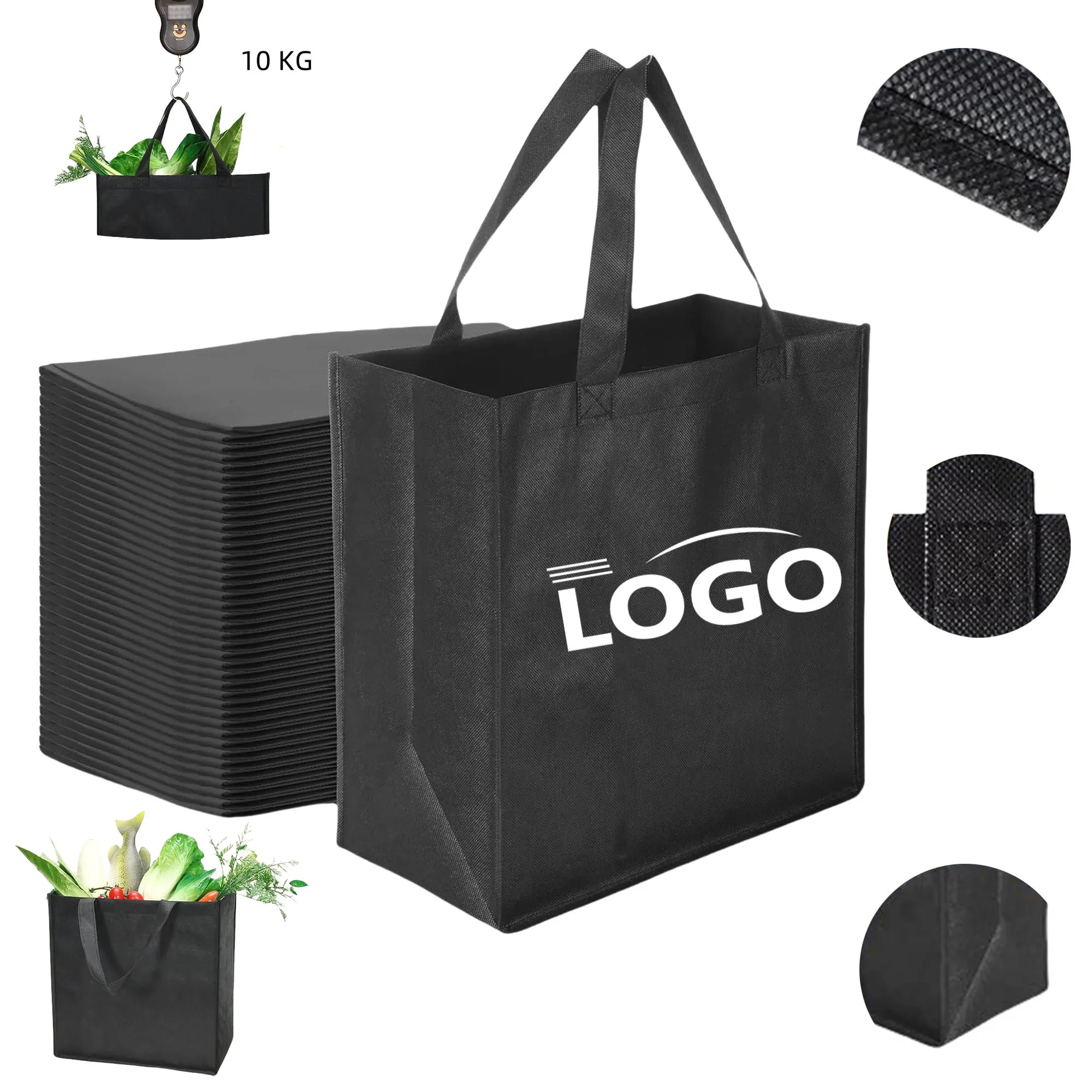 Reusable Foldable Non Woven Grocery Tote Bags 4