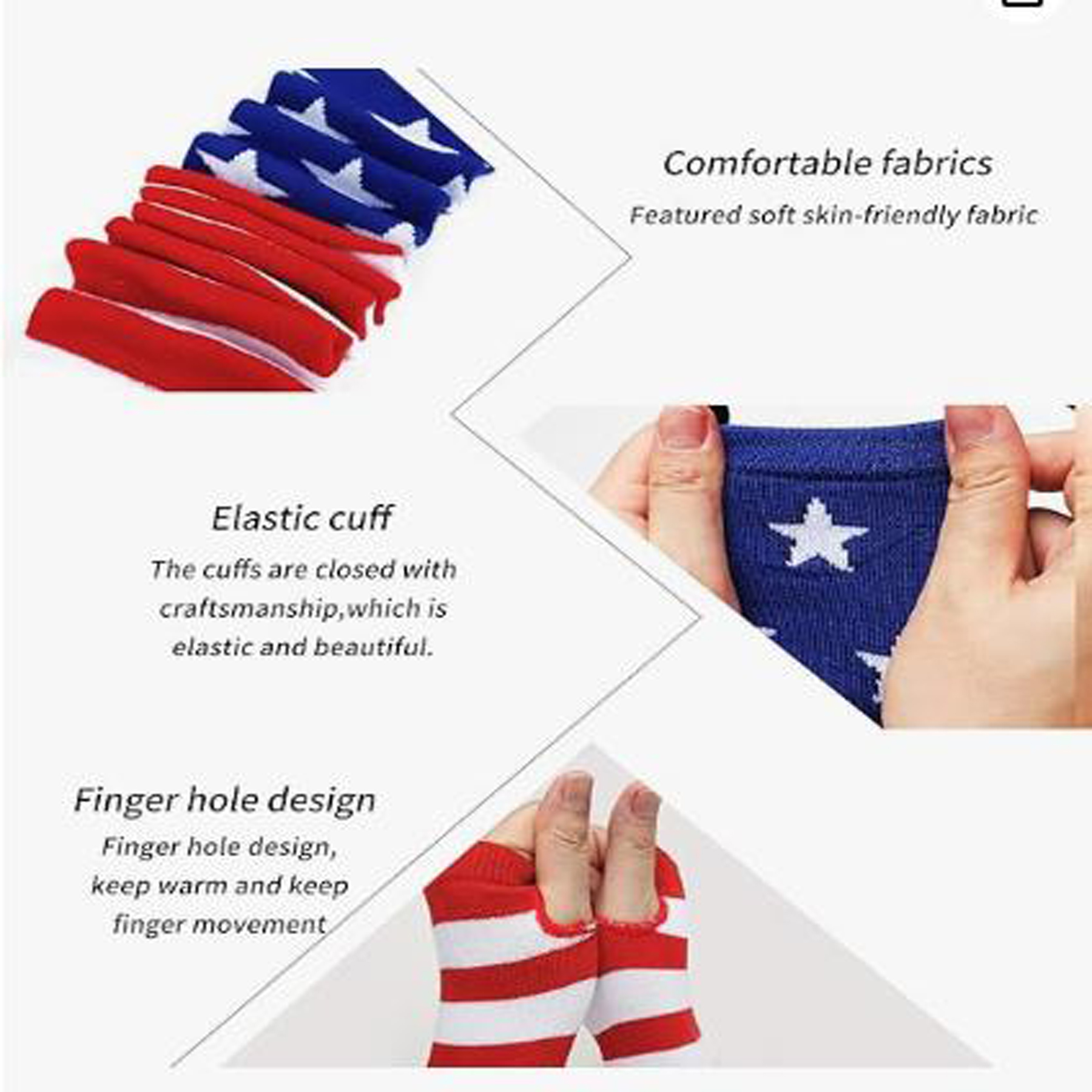 Striped Knee High Socks and Winter Gloves Bundle 4