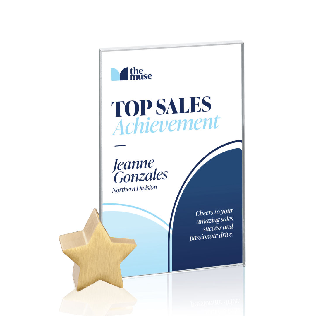 Bermuda VividPrint™ Award - Starfire/Gold Star 1